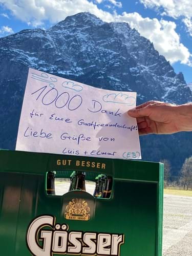 1000 Km Flug von uneren Gästen Elmar und Luis